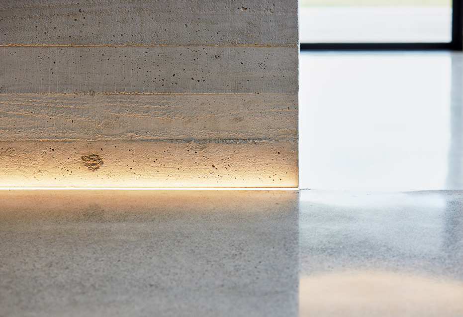 In ground concrete floor lighting