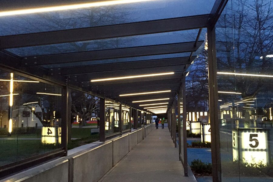 Downhill Dan in a walkway