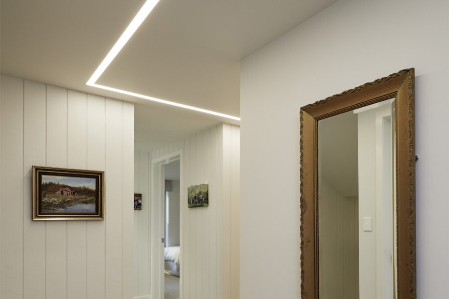 Downhill Dan through hallway